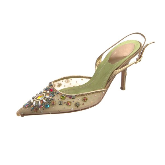 Rene Caovilla Shoes - RARE RENÉ CAOVILLA Crystal Embellishments Slingback Pumps
